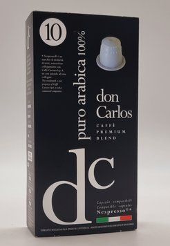Кава в капсулах "Carraro" NESPRESSO Don Carlos Puro Arabica 100% 10 шт. Італія 283 фото