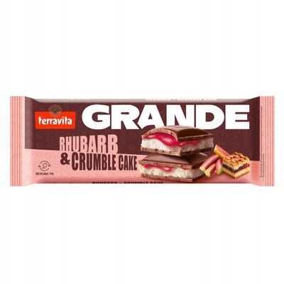 Молочний шоколад Terravita Grande Rhubarb & Crumble Cake з начинкою з ревеню та тертим пирогом 235 г 5336 фото
