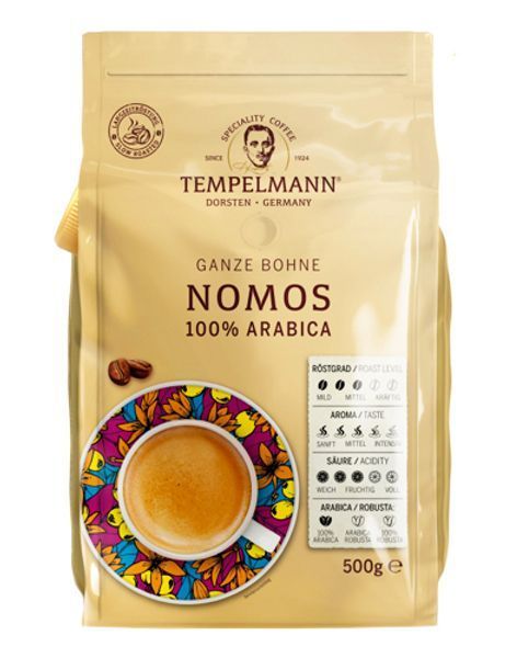 Кава в зернах Tempelmann Nomos 100% арабіка 500г Німеччина 5246 фото