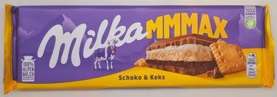 Молочный шоколад Milka Schoko & Keks з печивом і гірким шоколадом 300г 398 фото