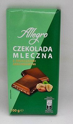 Молочний шоколад Allegro с горіхами 100г 0776 фото