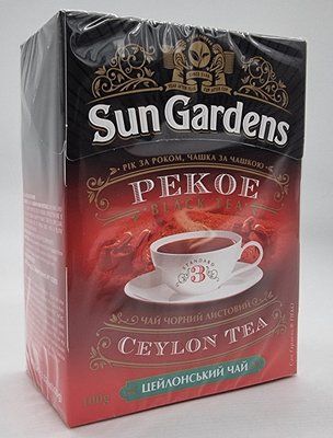 Чай чорний, цейлонский, листовой Sun Gardens Pekoe 100г 0213 фото
