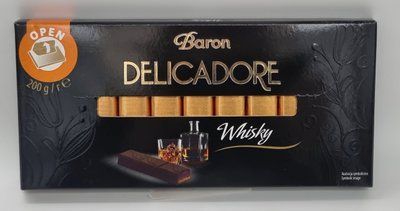 Шоколад Baron "Delicadore" зі смаком віскі Польща 200 грам 0431 фото
