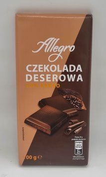 Чорный шоколад Allegro 50% cacao 100г 0775 фото
