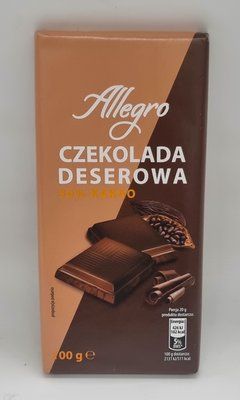 Чорный шоколад Allegro 50% cacao 100г 0775 фото