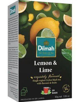 Чай цейлонський "Dilmah" Лимон та Лайм 20 пак/уп 30 грам 5300 фото