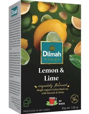 Чай цейлонський "Dilmah" Лимон та Лайм 20 пак/уп 30 грам 5300 фото