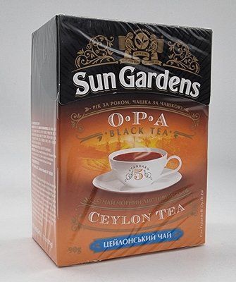 Чай чорний, цейлонский, листовой Sun Gardens OPA 90г 0215 фото