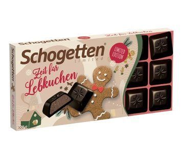 Чорний шоколад Schogetten Gingerbread з імбирними пряниками 100 грам Німеччина 1540463057 фото