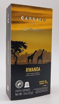 Кава в капсулах "Carraro" NESPRESSO Monoarabica RWANDA 10 шт. Італія 0280 фото