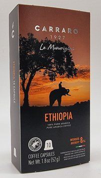 Кава в капсулах "Carraro" NESPRESSO Monoarabica ETHIOPIA 10 шт. Італія 1678439820 фото