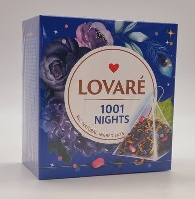 Чорний і зелений чай Lovare &laquo;1001 ніч&raquo; у пірамідках 15х2г 0208 фото
