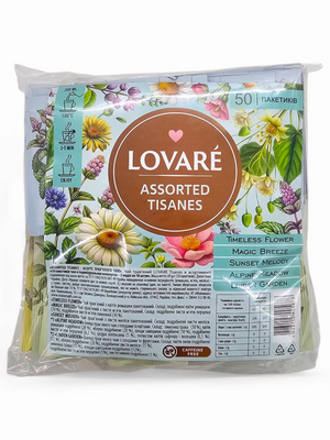 Чай Lovare Tisanes Blend асорті трав'яного чаю, 50 пакетиків 5158 фото