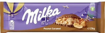 Молочний шоколад Milka Peanut Caramel Арахіс та Карамель 276г 0415 фото