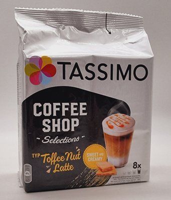 Кава в капсулах TASSIMO Toffee Nut Latte Тассімо Ірисово-горіхова лате 8 порцій 0353 фото