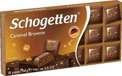 Молочный шоколад Schogetten Caramel Brownie с начинкой шоколадного крема брауни 100 грамм Германия 5092 фото