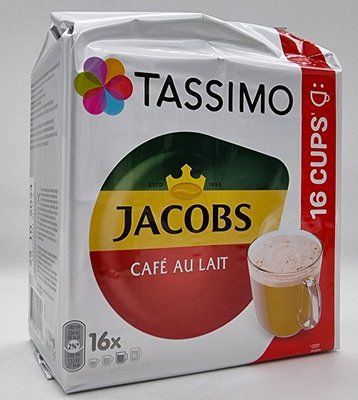 Кава в капсулах TASSIMO Jacobs Caf&eacute; au Lait Тассімо 16 порцій. 0356 фото