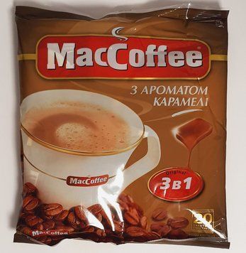Кофе "MacCoffee" Маккофе 3в1 с ароматом "Карамель" 20 стиков 0024 фото