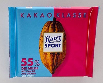 Молочний шоколад Ritter Sport Kakao Klasse 55% какао 100 г Німеччина 560 фото