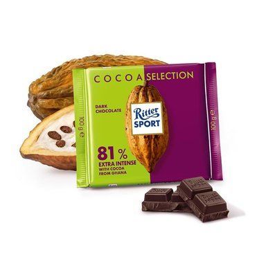 Чорний шоколад Ritter Sport Kakao Klasse 81% какао 100 г Німеччина 559 фото