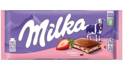 Молочний шоколад Milka Strawberry 100г 0802 фото