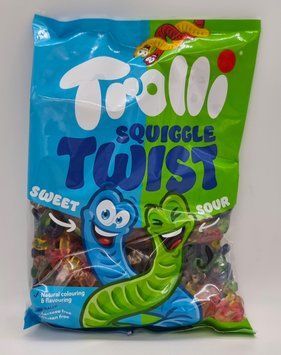 Желейні цукерки Trolli Squiggle Twist кисло-солодкі черв'ячки 1000г, Німеччина 439 фото