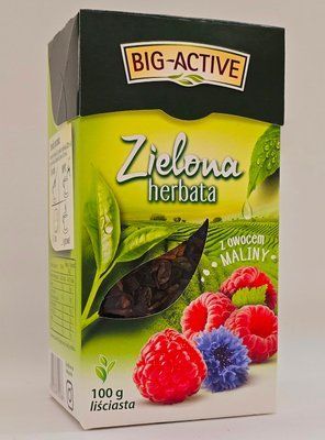 Чай зелёный "Big-Active" с малиной и лепестками василька 100 грамм 0404 фото