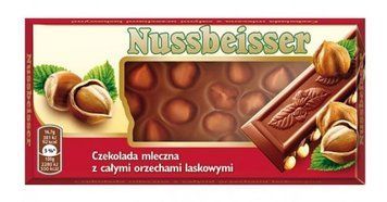 Молочний шоколад Nussbeisser с цільними лісовими горіхами 100г 5076 фото