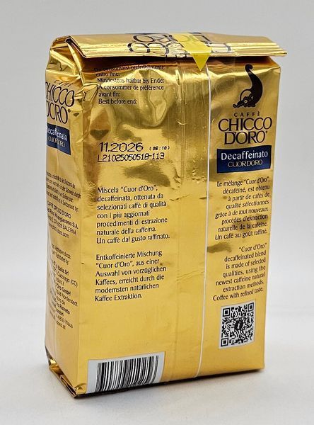 Кава зернова без кофеїну Chicco D'Oro Decaffeinato 250г Швейцарія 5222 фото