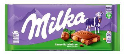 Молочний шоколад Milka Whole Hazelnut із цілісним лісовим горіхом 95 г 5328 фото