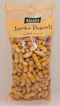 Арахис Alesto Jumbo Peanuts неочищенный, жаренный в шкорлупе 500 г 5099 фото