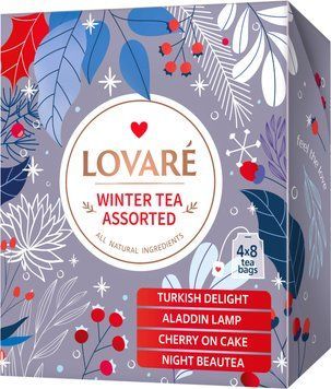 Асорті чорного чаю Lovare 32 пакетика Winter tea 0876 фото