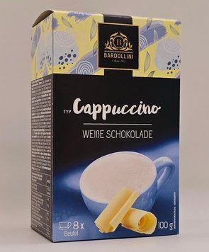 Капучино "Bardollini" White Schokolade зі смаком білого шоколаду 8х12.5 грам 5084 фото
