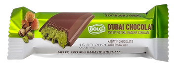 Дубайський молочний шоколад Bolci з фісташковою пастою 30г 5179 фото