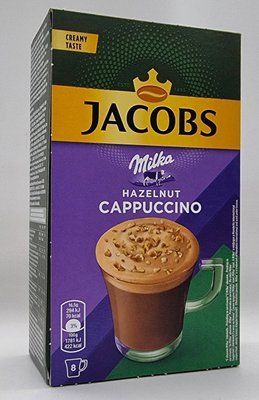 Jacobs, Milka Hazelnut Cappuсcino, 8 шт. х 16.5 г, Напій кавовий зі смаком лісового горіха та шоколаду Мілка 0814 фото