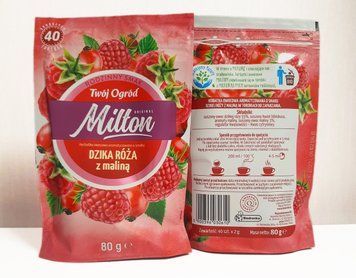 Чай фруктовий "Milton Твій город" зі смаком Дика троянда та малина 80 г/40 пак. 0737 фото