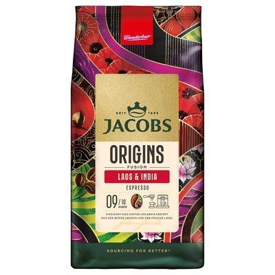 Кава в зернах Jacobs Origins Laos & India 1 кг Німеччина 5187 фото