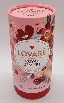 Суміш квіткового та фруктового чаю Lovare Royal Dessert зі шматочками фруктів 80 грамів 0193 фото