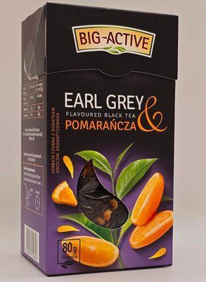 Чай чёрный с бергамотом "Big-Active" Earl Grey с кусочками апельсина 80 грамм 5041 фото
