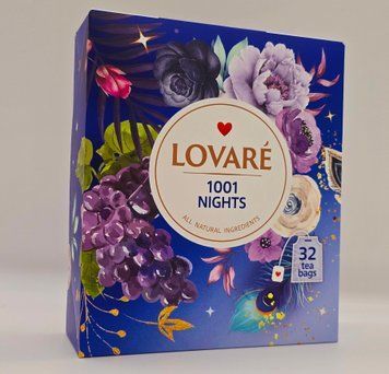 Чорний та зелений чай Lovare &laquo;1001 ніч&raquo; у пакетиках 32х2г 0988 фото