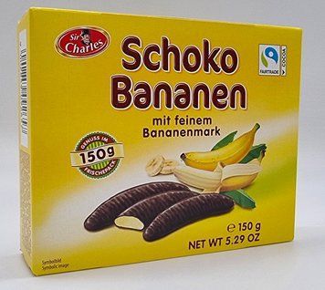 Цукерки Sir Charles Schoko Bananen шоколадні банани-суфле 150г Австрія 455 фото