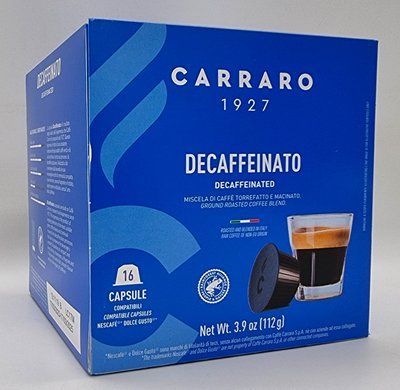 Кава в капсулах для кавомашин Nescafe Dolce Gusto "Carraro" DECAFFINATO 16 шт. Італія 0603 фото