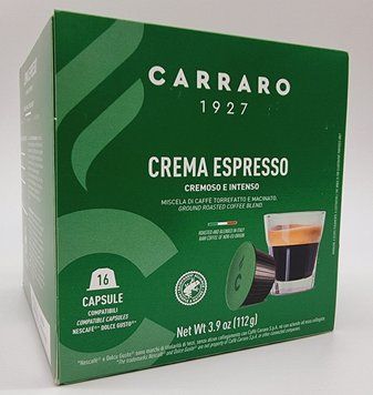 Кава в капсулах Dolce Gusto Carraro Crema Espresso 16 шт. Італія 316 фото