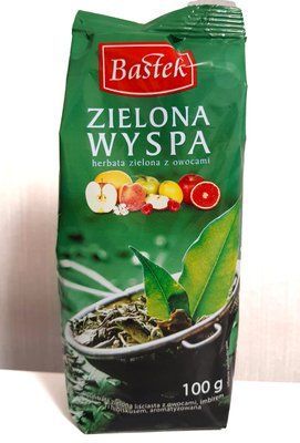 Чай "Bastek" Zielona Wyspa Зелёный Остров 100 г &ndash; (зелёный чай с кусочками фруктов и соцветиями) 5110 фото